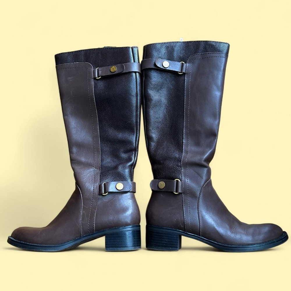 Brown Leather Knee-High Boots